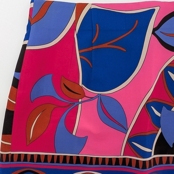 Zara High Waist Printed Mini Skirt | L | Pink Blue Black Pucci-Style | Waist 32" - Picture 7 of 9